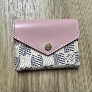 Louis Vuitton Pink and Cream Checkered Wallet
